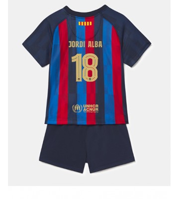 Barcelona Jordi Alba #18 babykläder Hemmatröja barn 2022-23 Korta ärmar (+ Korta byxor)